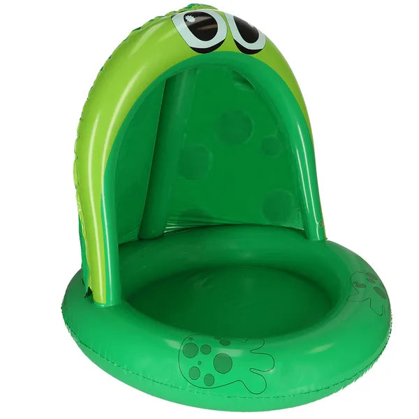 Felfújható békás gyerekmedence napellenzővel, 95 cm