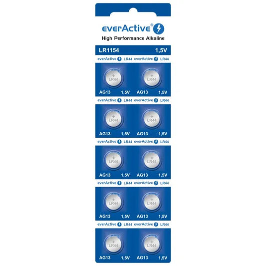 EverActive LR44 (AG13) 1,5 V alkáli gombelem, 10 db blister