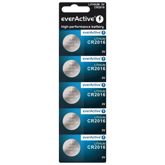 EverActive CR2016 lítium gombelem 3 V 75 mAh, 5 db-os bliszter