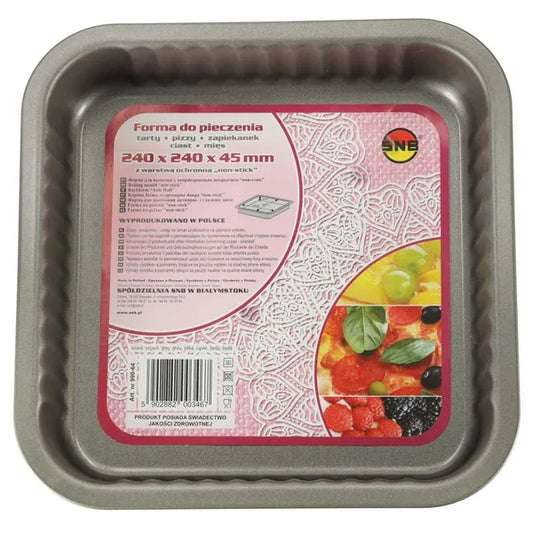 Tapadásmentes szürke torta- és piteforma 24×24 cm, acél
