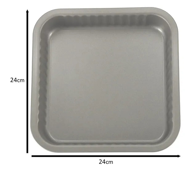 Tapadásmentes szürke torta- és piteforma 24×24 cm, acél