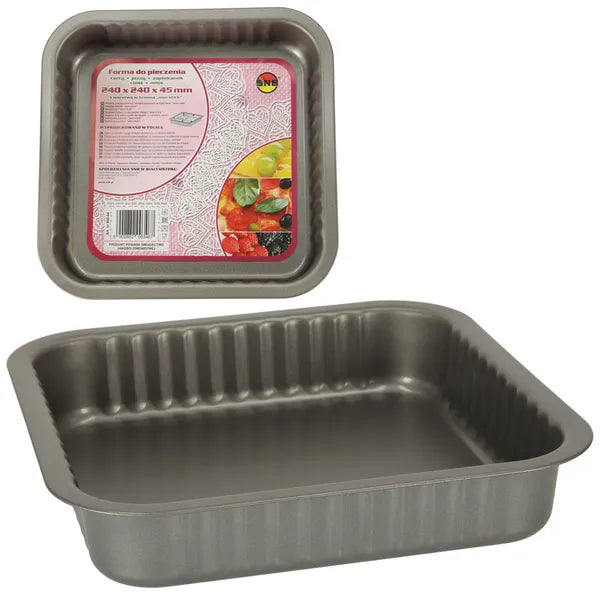 Tapadásmentes szürke torta- és piteforma 24×24 cm, acél
