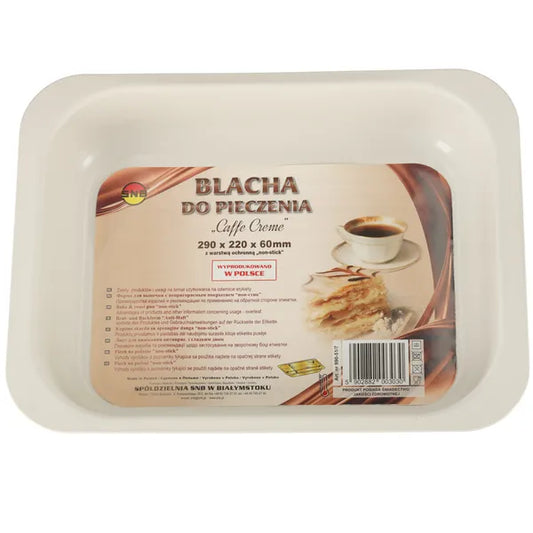 Tapadásmentes acél tepsi 29×22×6 cm, barna–ecru szín