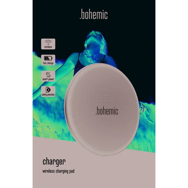 Bohemic 10W Qi vezeték nélküli töltőpad, 6.3 mm, LED jelző