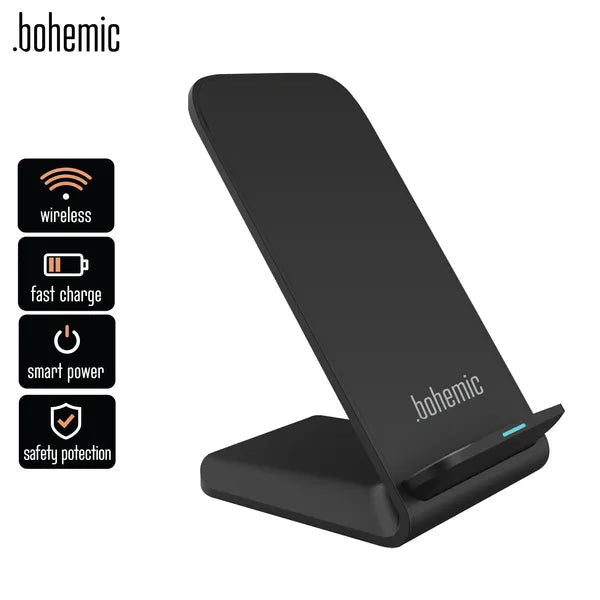 Bohemic BOH7283 Qi gyors vezeték nélküli töltőállomás, 7,5/10 W, fekete