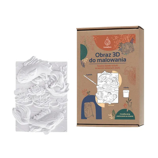 3D gipsz színező kép halakkal – 4 festék, 2 ecset, 11,5×16 cm