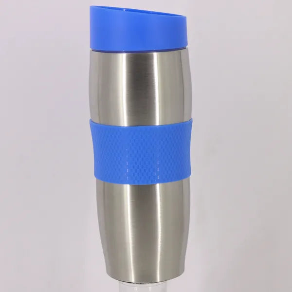 Duplafalú rozsdamentes acél termoszbögre, 380 ml, piros, szivárgásmentes