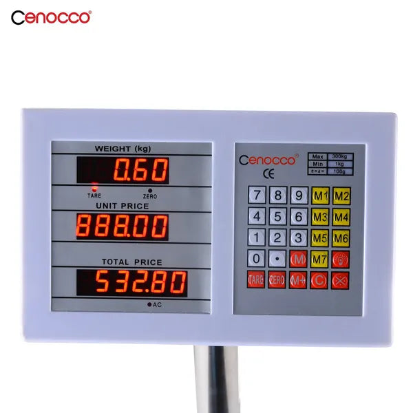 Digitális rozsdamentes acél platformmérleg 300 kg-ig, akkumulátoros