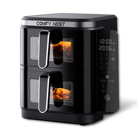 Comfy Nest 11 l dupla kosaras forrólevegős sütő ablakos, 2800 W