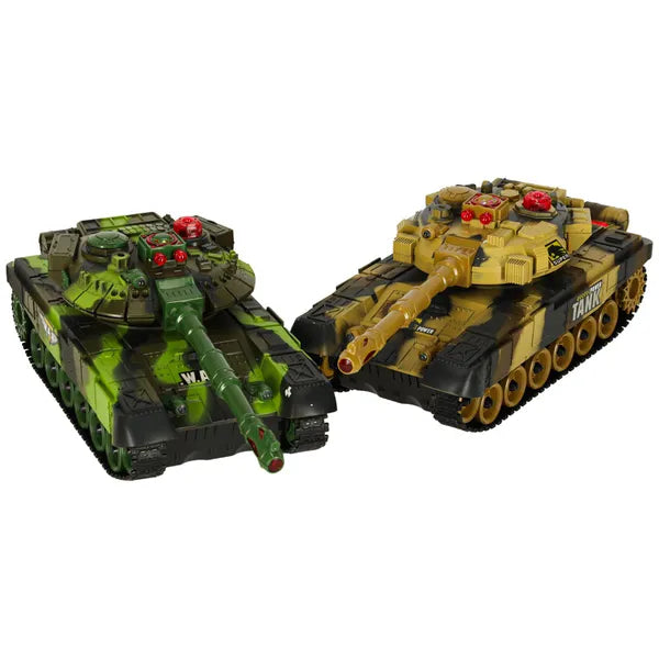 RC távirányítós T90 harckocsi szett, 2 db, 2,4 GHz, 34 cm