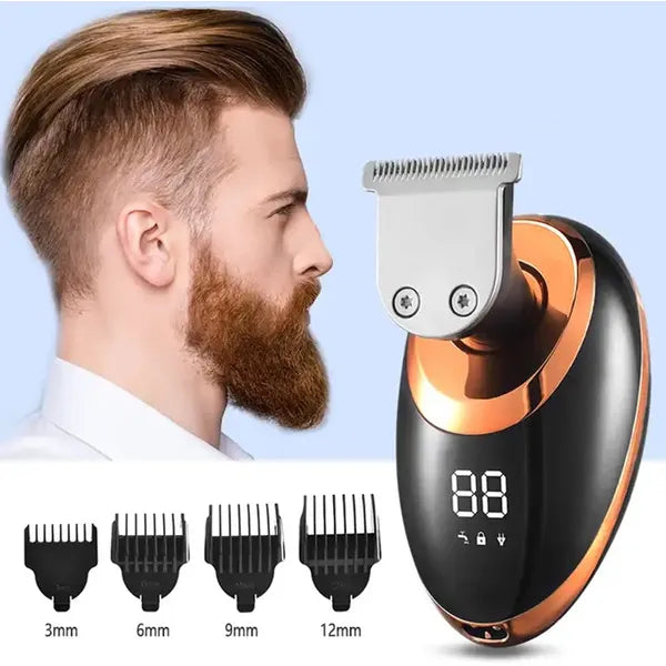 5 az 1-ben elektromos fejborotva haj- és szakállvágóval, LCD, 90 perc, USB