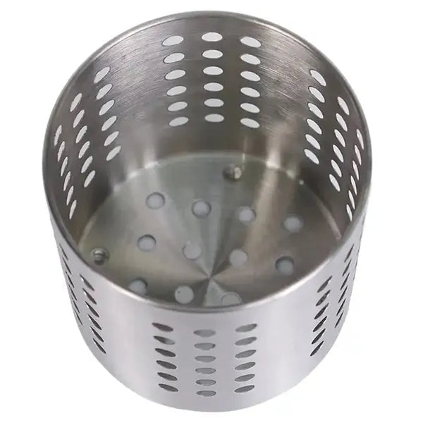 Rozsdamentes acél evőeszköz csepegtető, ezüst, 15 cm magas, Ø12 cm