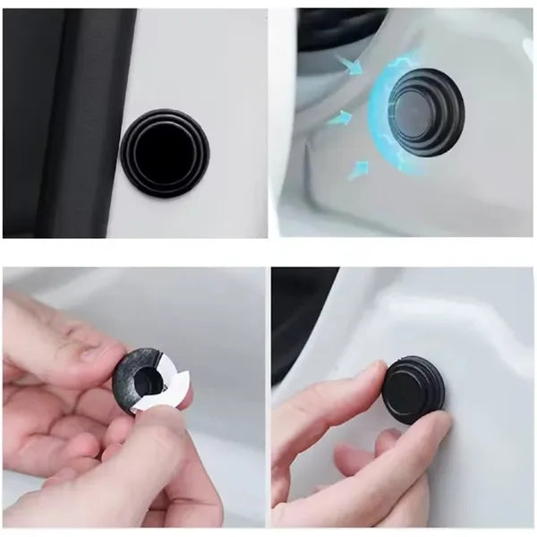 Autó ajtóél védő ütköző, 4 db, fekete, TPE szilikon, Ø25×10 mm