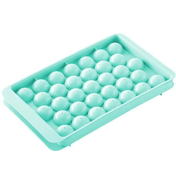Mini jégkocka és praliné forma tetővel, 33 kocka, kék PP