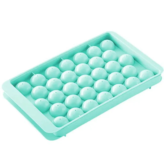 Mini jégkocka és praliné forma tetővel, 33 kocka, kék PP