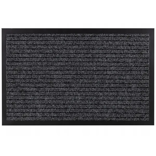 Bejárati ajtó előtti kültéri lábtörlő, 90×150 cm, fekete, csúszásgátló PVC alj