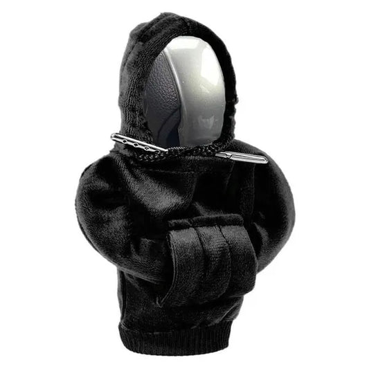 Fekete kapucnis váltógomb védőhuzat, univerzális 13×7 cm poliészter