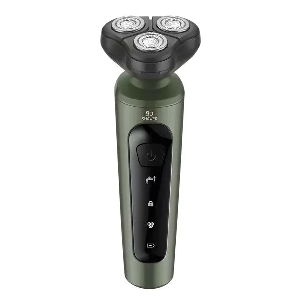 Akkumulátoros haj- és szakállvágó, USB‑C, 60 perc, 3 az 1-ben, fekete‑zöld