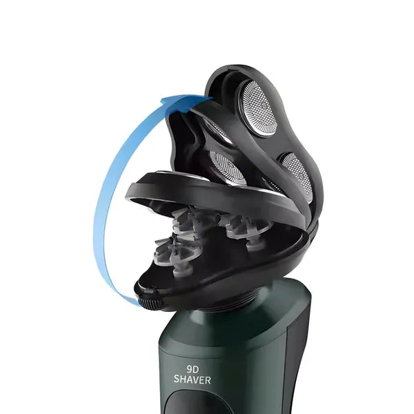 Akkumulátoros haj- és szakállvágó, USB‑C, 60 perc, 3 az 1-ben, fekete‑zöld