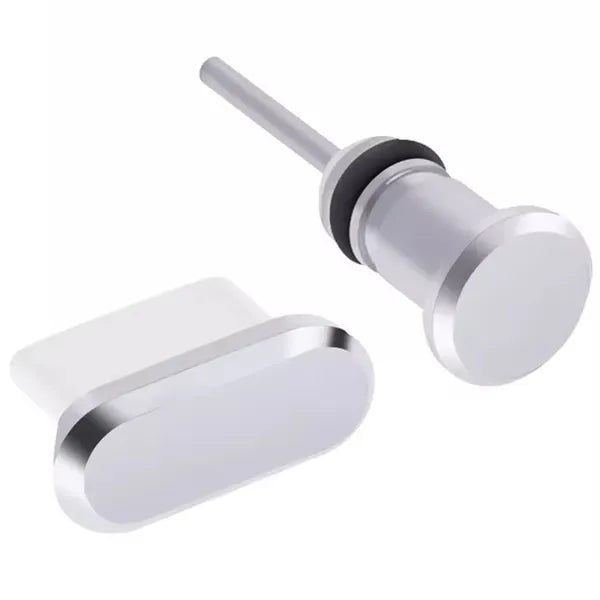 Ezüst USB-C és 3,5 mm jack port pordugó készlet, 2 db