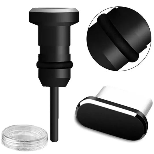 USB C és 3,5 mm jack csatlakozó porvédő fedél, fekete