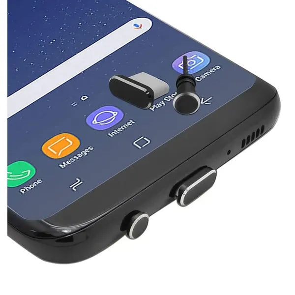 USB C és 3,5 mm jack csatlakozó porvédő fedél, fekete