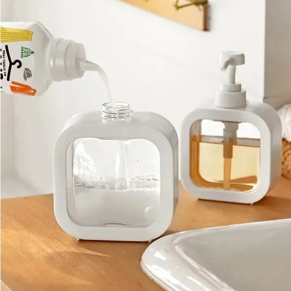 500 ml pumpás folyékony szappan adagoló, átlátszó tartállyal