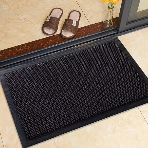 Kültéri csúszásgátló lábtörlő, PVC, fekete, 60×40 cm