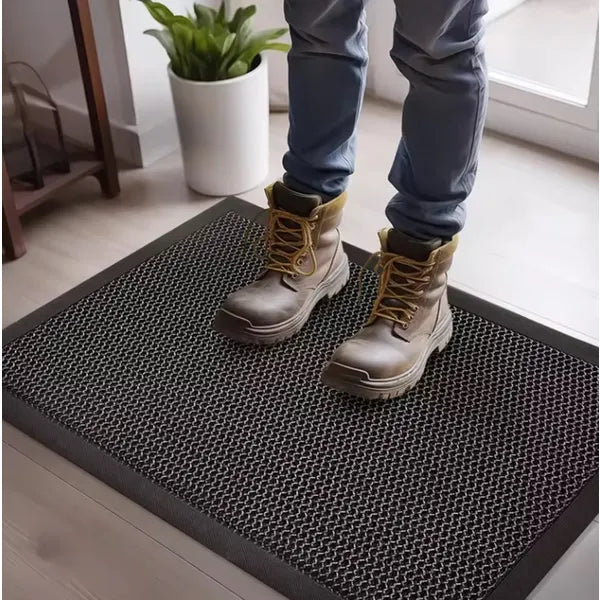 Kültéri csúszásgátló lábtörlő, PVC, fekete, 60×40 cm