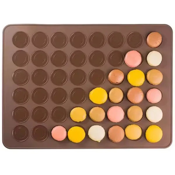 Silikon sütemény-/makaroniforma, 48 kerek mélyedés, 39×29 cm