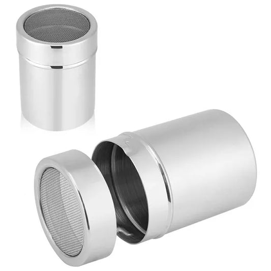 Rozsdamentes acél cukor- és kakaószóró 300 ml