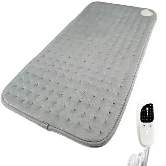 Elektromos melegítő párna, 60×30 cm, 48 W, 6 fokozat, szürke