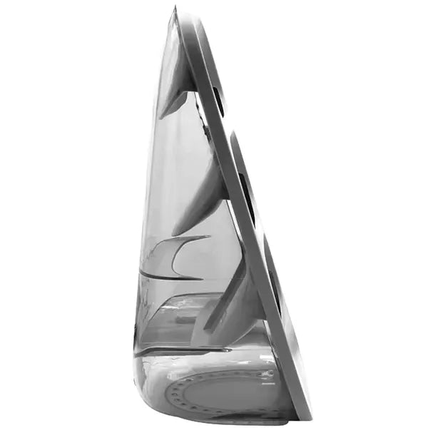 Álló evőeszköz csepegtető, 3 szintes, PP, 33,5×16×13 cm, szürke/átlátszó