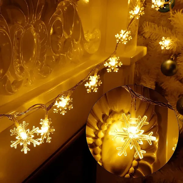 LED hópihe karácsonyi fényfüzér, 20× meleg fehér, 3 m, elemes
