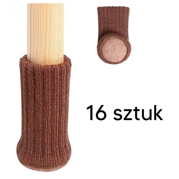 Barna bútorláb védő huzat, 16 db, Ø40 mm, 70 mm, filc talppal