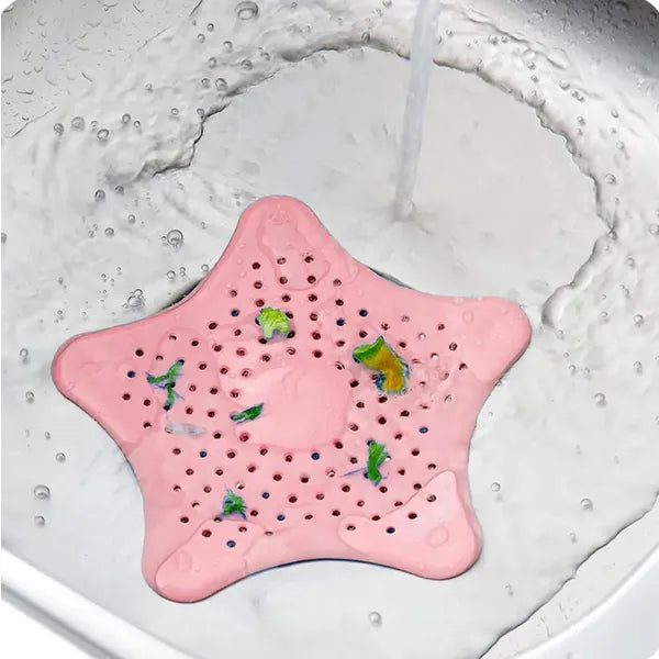 Szilikon mosogatólefolyó-szűrő, rózsaszín, 13 cm