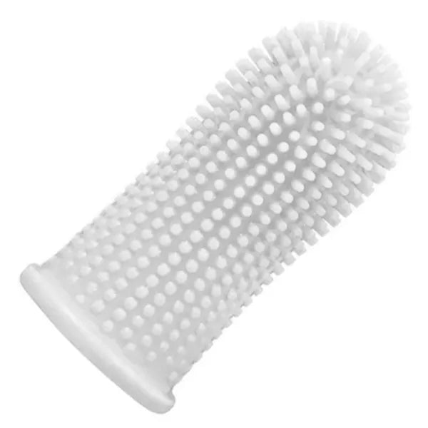 Átlátszó szilikon ujjra húzható kutya-macska fogkefe, 5 cm