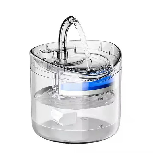 Automata itató háziállatoknak, 2 l, USB 5V, szűrős, csendes, áttetsző