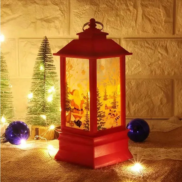 Piros LED karácsonyi lampion, 19,5 cm, akasztóval – AAA