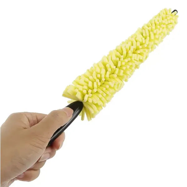 Autó felni- és keréktisztító szivacskefe, 30 cm, EVA, sárga-fekete
