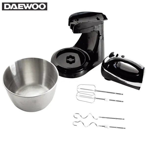Daewoo 300 W kézi mixer forgó 3,5 L inox tálas állvánnyal, 5 fokozat