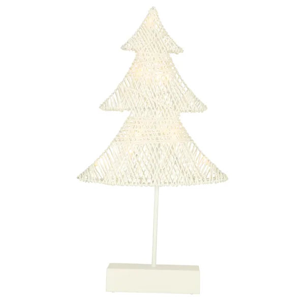 LED álló karácsonyfa dekoráció 10 LED, 39 cm, melegfehér fénnyel