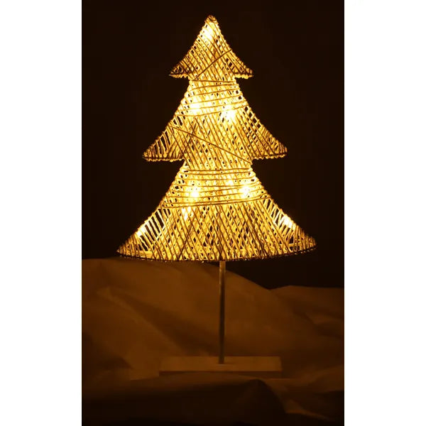 LED álló karácsonyfa dekoráció 10 LED, 39 cm, melegfehér fénnyel