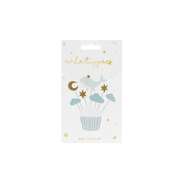 Bálna muffindísz pálcikák, 7 db, 11–13,5 cm
