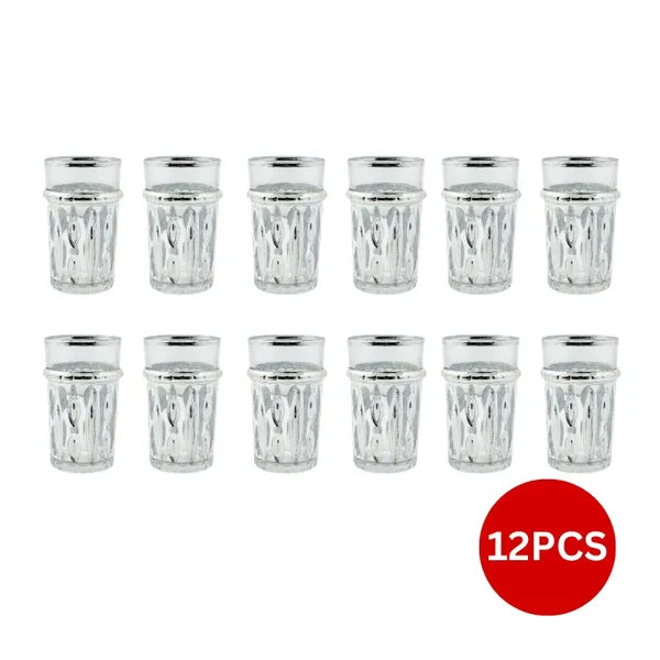 Eisenbach 12 részes, 160 ml teás pohárkészlet ezüst szegéllyel