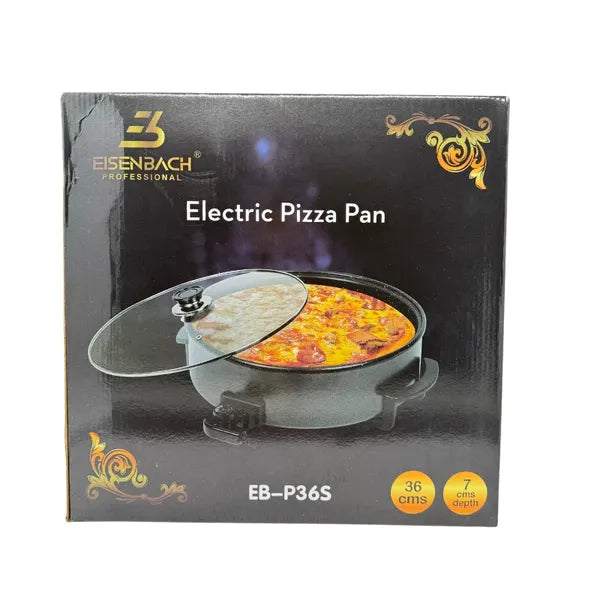 Elektromos pizzasütő serpenyő 36 cm, 1500 W, tapadásmentes, üvegfedő