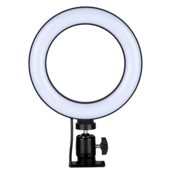 RGB csíptetős gyűrűs lámpa, 16 cm, USB, 48 LED, dimmelhető