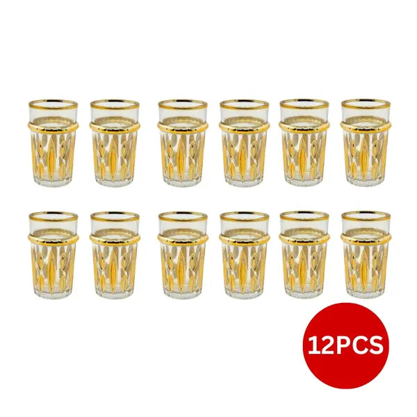 Eisenbach 12 részes hőálló üveg teás pohárkészlet aranyszegéllyel, 160 ml