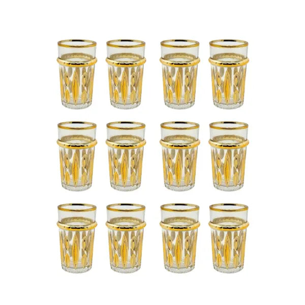 Eisenbach 12 részes hőálló üveg teás pohárkészlet aranyszegéllyel, 160 ml