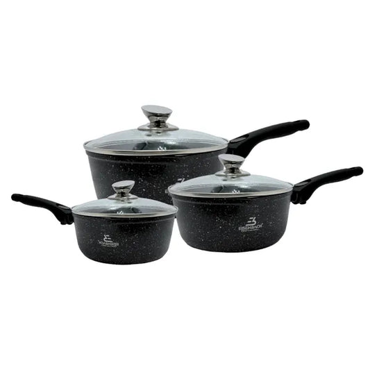3 részes márványbevonatú lábas szett 16-20 cm, indukciós, levehető nyél